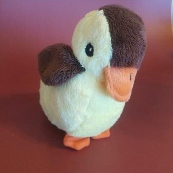 Duck Plush Stuffed Animal 6” Scholastic Inc Yellow with Orange Feet Brown Wings - Picture 9 of 11